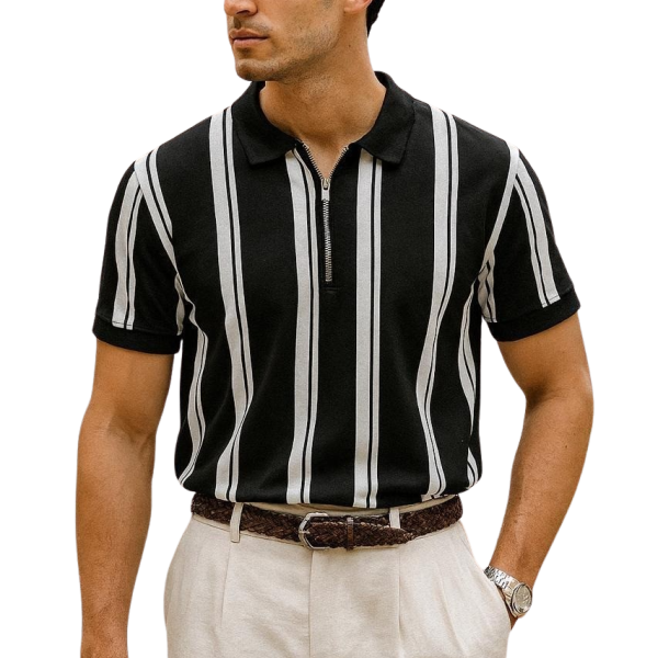 Lining Printed  Zipped Tshirt